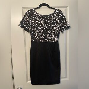 Tahari Chic Black and White Women's Midi Dress